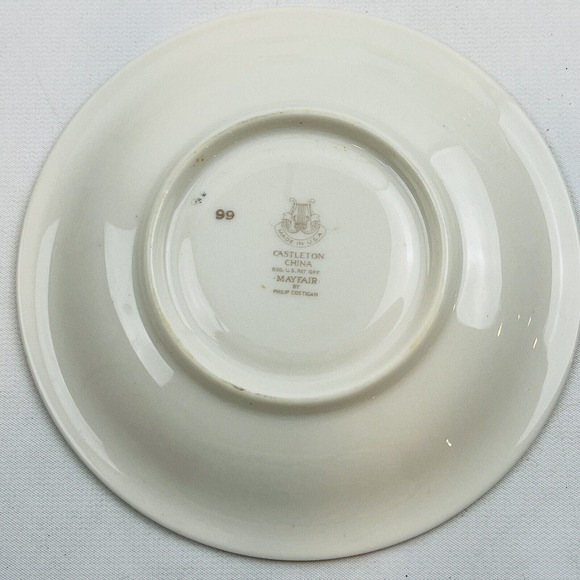 Castleton Mayfair 3 Cup Lot Yellow Roses Gold Trim Philip Costigan - Picture 5 of 6